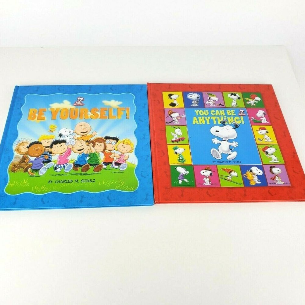 Lot of 2 PEANUTS - You Can Be Anything! Be Yourself HARDCOVER by Charles Schulz